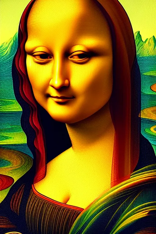 Image similar to beautiful portrait of a woman, not mona lisa pose, intricate, elegant, highly detailed, digital painting, artstation, concept art, smooth, sharp focus, illustration, art by lisa frank and jim lee character portrait