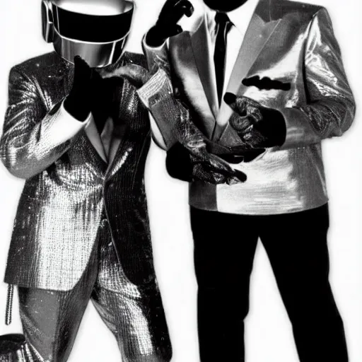Image similar to Abbott and Costello meet Daft Punk