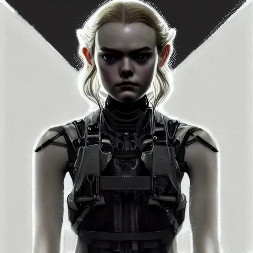 Prompt: symmetry!! portrait of elle fanning in metal gear solid and death stranding, horror, fashion, dark!! intricate, elegant, highly detailed, digital painting, artstation, concept art, smooth, sharp focus, illustration, art by artgerm and frank frazetta and peter paul rubens