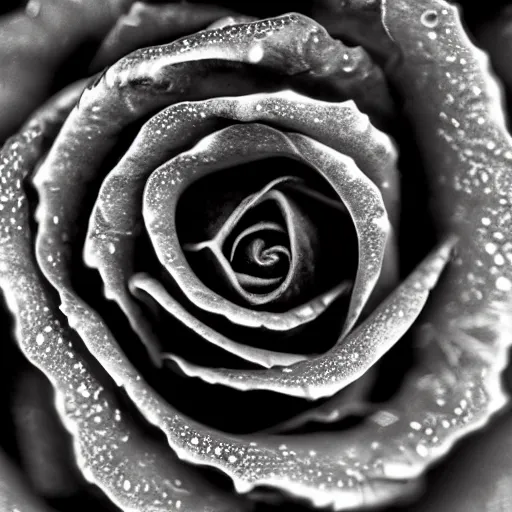 Image similar to award - winning macro of a beautiful black rose made of molten magma and nebulae on black background by harold davis, highly detailed, inner glow, trending on deviantart, artstation and flickr, nasa space photography, national geographic