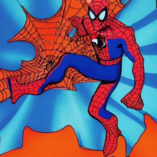 Prompt: psychedelic spider man suit