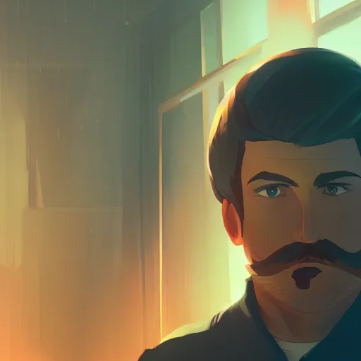 Image similar to Ernest Hemingway as Jake Barnes, ambient lighting, 4k, anime key visual, lois van baarle, ilya kuvshinov, rossdraws, artstation