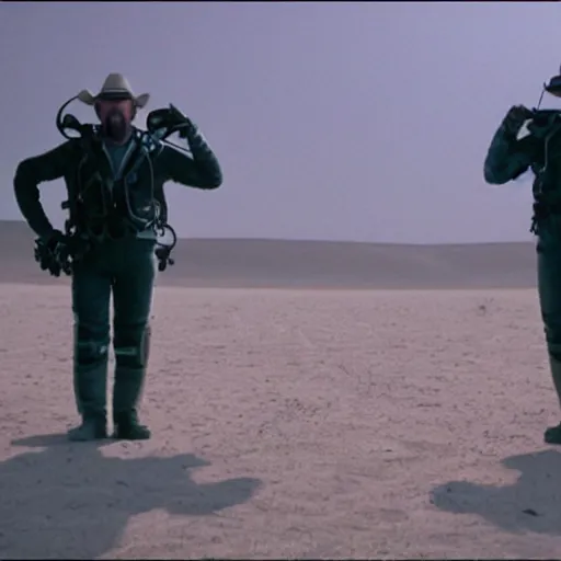 Prompt: a film still of \'interplanetary cowboys\' (2012)