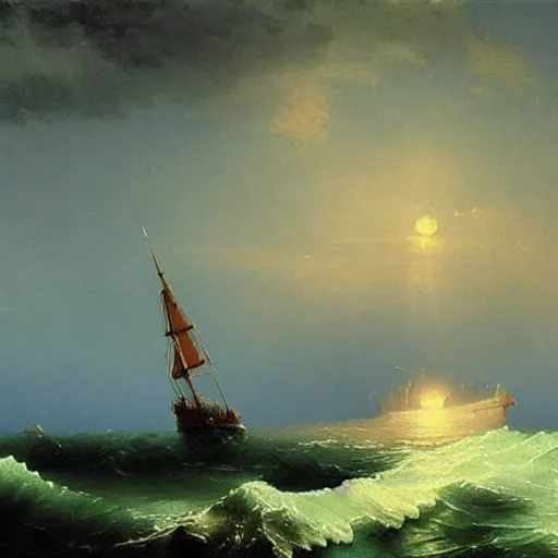 Prompt: painting by ivan aivazovsky