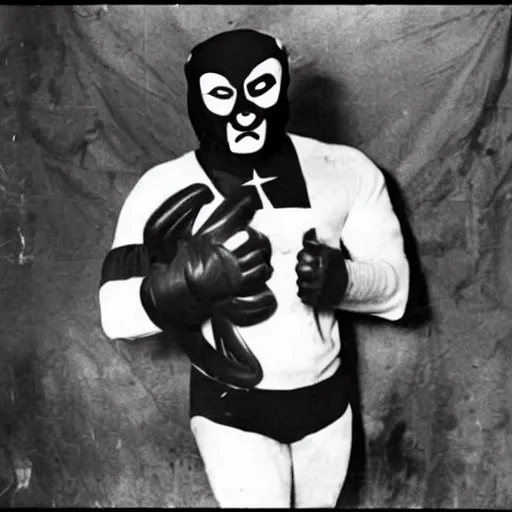 Image similar to mexican superhero luchador with mask 1 9 7 0's photo