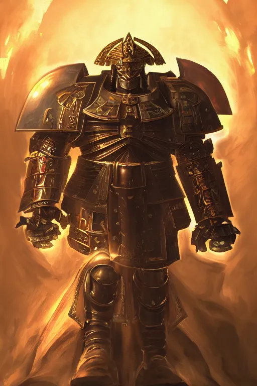 Image similar to armor portrait heros warhammer 4 0 k horus heresy fanart - the primarchs emperor by johannes helgeson animated with vfx concept artist & illustrator global illumination ray tracing hdr fanart arstation zbrush central hardmesh 8 k octane renderer comics stylized