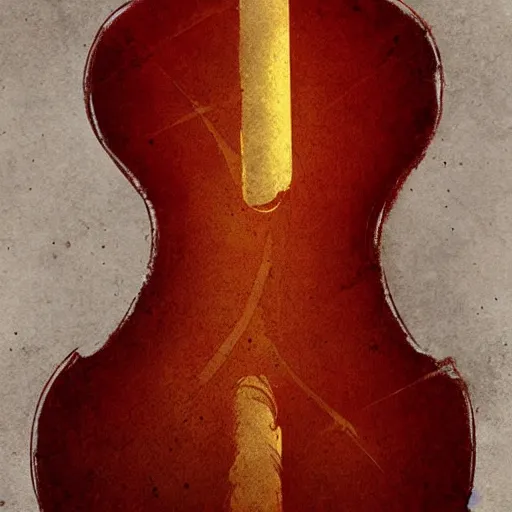 Image similar to guitar in cello shape by greg rutkowski