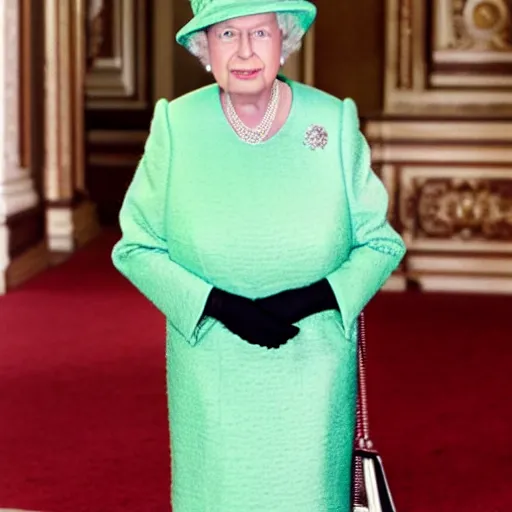 Image similar to the queen of england as a bodybuilder