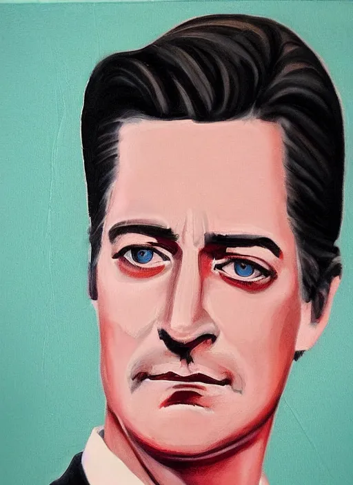 Prompt: portrait of kyle maclachlan as dale cooper by jenifer prince