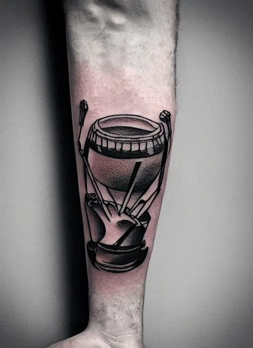 Prompt: drumming tattoo