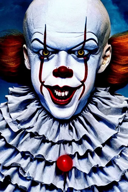 Image similar to ' drew carrey as pennywise, it 2 0 1 7, andy muschietti. poster, movie poster, sharp, coherent, clean, artistic, award winning poster!!!!!!!