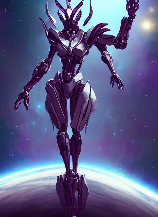 Prompt: cinematic goddess shot, cosmic sized perfectly proportioned stunning beautiful hot anthropomorphic robot mecha female dragon, in space, nebula sized, larger than galaxies, holding galaxy, sharp paws, sleek silver armor, epic proportions, epic size, epic scale, digital art, furry art, macro art, dragon art, giantess art, warframe fanart, furaffinity, deviantart