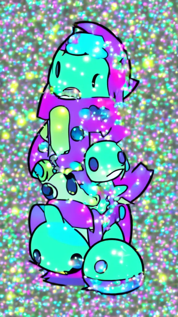 Image similar to popworld 3 d y 2 k tamagotchi and sparkles, seapunk