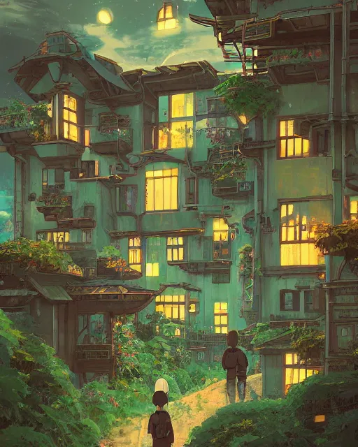 Image similar to detailed photo of solarpunk house, 8 k, by studio ghibli, alena aenami, trending on deviantart, hyper detailed, beautiful lighting, epic environment