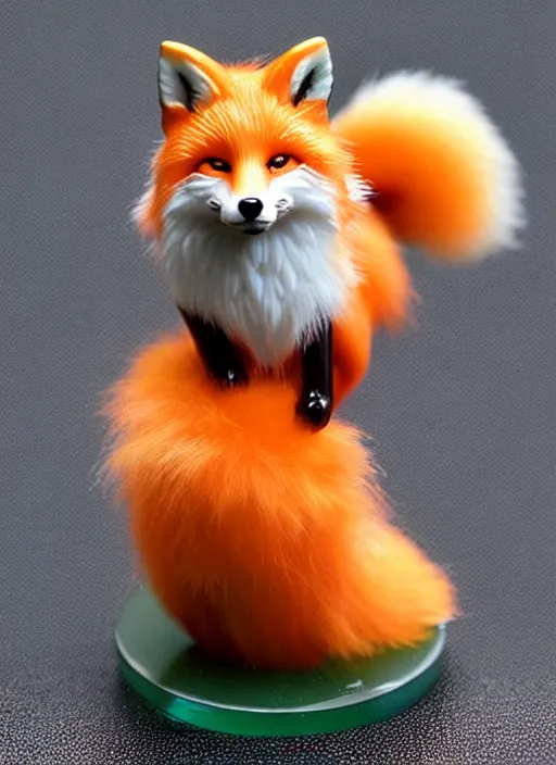 Image similar to 80mm resin detailed miniature of fluffy fox, Product Introduction Photos, 4K, Full body