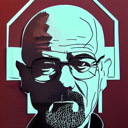 Image similar to paper cut art of breaking bad