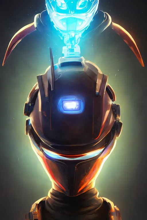 Image similar to epic mask helmet robot ninja portrait stylized as fornite style game design fanart by concept artist gervasio canda, behance hd by jesper ejsing, by rhads, makoto shinkai and lois van baarle, ilya kuvshinov, rossdraws global illumination radiating a glowing aura global illumination ray tracing hdr render in unreal engine 5