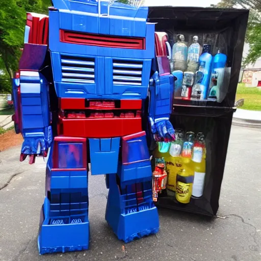 Image similar to optimus prime drinks lean