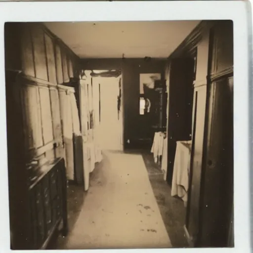 Prompt: A polaroid photo of The Backrooms