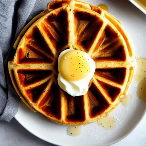 Image similar to golden eggo waffle on a plate