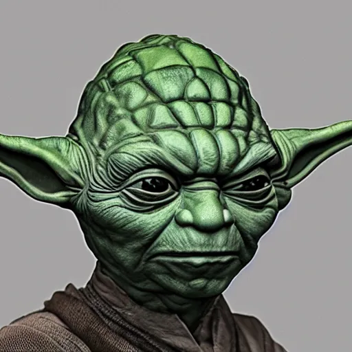 Prompt: Intricate five star Yoda facial portrait, Skin texture, hyperrealism, high detail, matte finish, high contrast, 3d depth, masterpiece, vivid colors, artstationhd