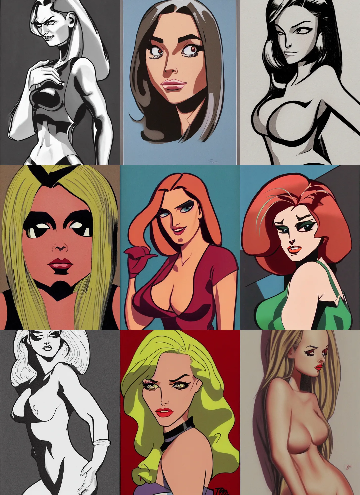 Prompt: female portrait by bruce timm