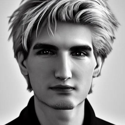 Image similar to really handsome gigachad xqc, portrait photograph : : realistic : : 1 dslr : : 1 - - quality 2