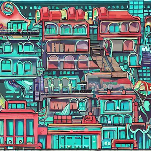 Image similar to deep sea city, urban civilization, sf, gloomy, game illustration