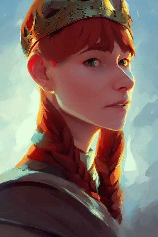 Image similar to just one head, portrait, viking queen, official fanart behance hd artstation by Jesper Ejsing, by RHADS and Makoto Shinkai and Lois van baarle and ilya kuvshinov and rossdraws