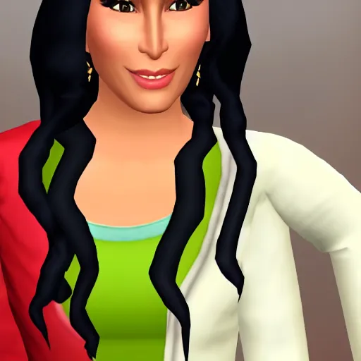 Prompt: cher. snapshot from the sims