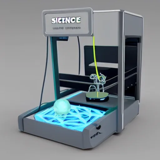 Image similar to science fiction 3 d printer, futuristic