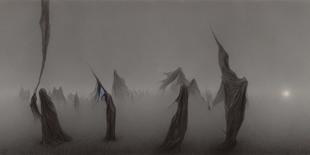 Prompt: harry potter dementors, zdzisław beksinski