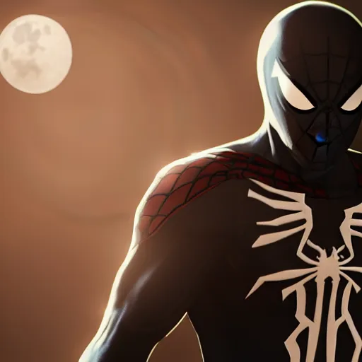 Prompt: characters portrait of Moon Knight mixed with Spiderman, merged character, 4k, highly detailed, cinematic lighting