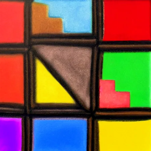 Prompt: rubik cube with sand texture and color