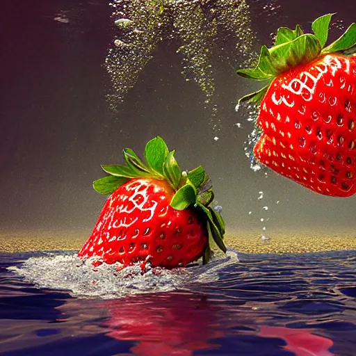 advertise photo of strawberry, splash underwater! | Stable Diffusion ...