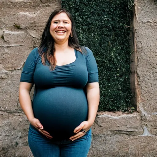 Image similar to zesty woman smiling big while pregnant