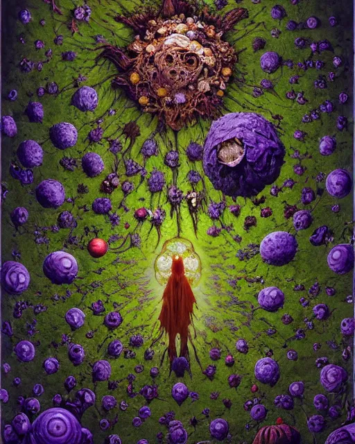 Prompt: the platonic ideal of flowers, rotting, insects and praying of cletus kasady carnage thanos dementor doctor manhattan chtulu mandelbulb spirited away lichen mandala davinci the witcher botw, d & d, fantasy, ego death, decay, dmt, psilocybin, art by greg rutkowski and anders zorn and john bauer