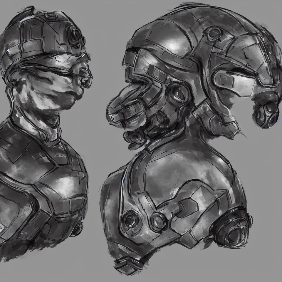 Image similar to front view epic nano cyber headgear combat goggles helmet highly detailed, hyper concept art, smooth, crisp sharp focus, simple draft aaa unreal artstation