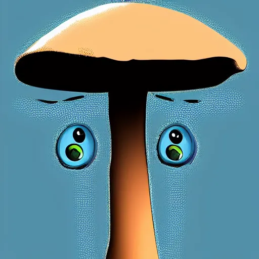 Prompt: digital art, mushroom with googly eyes