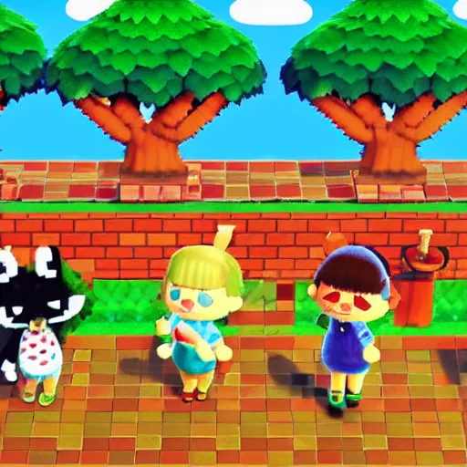 Image similar to Screenshot of Animal Crossing for NES, 1989, 8-bit, pixel art