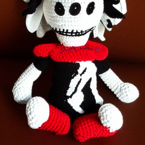 Prompt: cruela de vil as a crochet plush