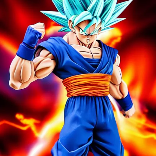 Image similar to a dragon ball goku miniatures Photorealistic HD 8k highlights and shadow detailed High Resolution