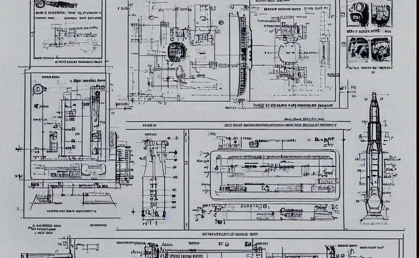 Prompt: space ship operation manual, instructions, blueprint, 1 9 8 0 s, ridley scott, worn and old manual, detailed schematics, science fiction