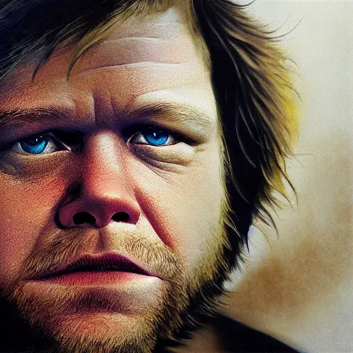 Image similar to hyperrealistic mixed media image of matt damon ( ( ( ewok ) ) ), stunning 3 d render inspired art by istvan sandorfi and greg rutkowski, perfect facial symmetry, realistic, highly detailed attributes and atmosphere, dim volumetric cinematic lighting, 8 k octane extremely hyper - detailed render, post - processing, masterpiece,