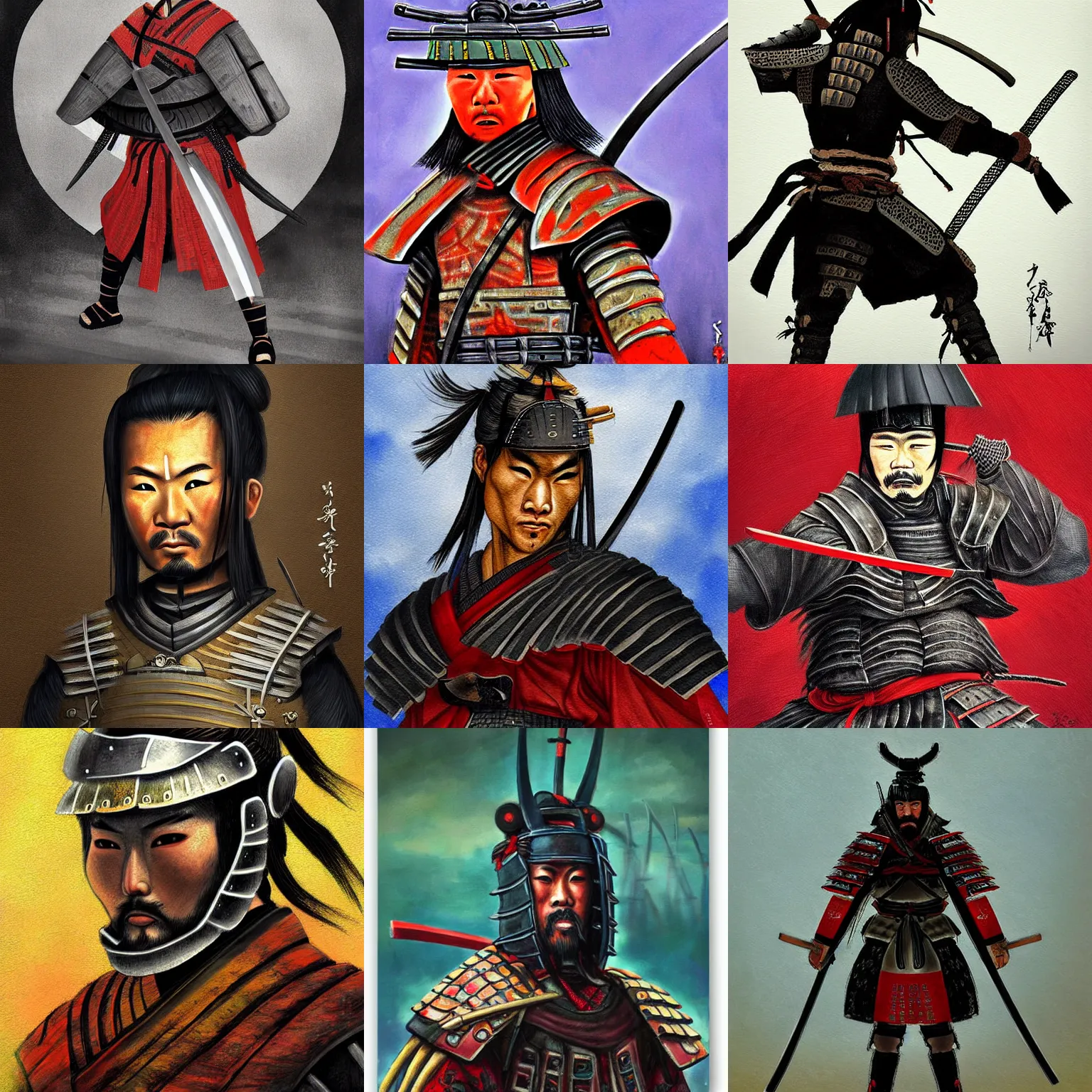 Prompt: samurai warrior, art by grzegorz rosinski