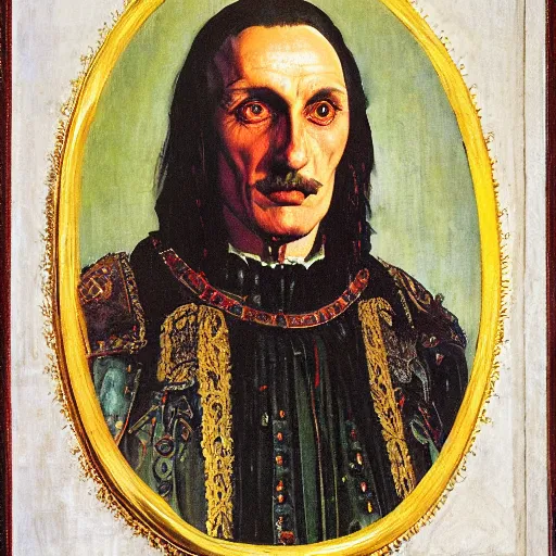 Image similar to A portrait of Vlad III as painted by norman rockwell