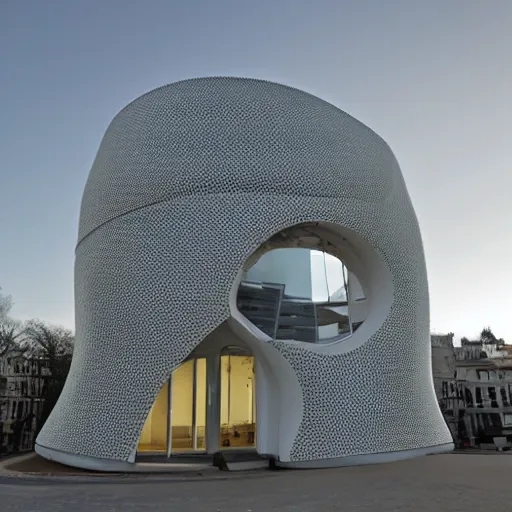 Prompt: 3d printed building, by norman foster