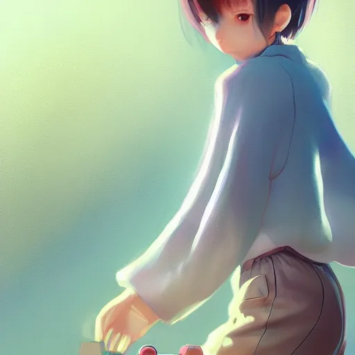 Image similar to beautiful huggy-wuggy from poppy-playtime the video game, digital painting by Hiyao Miyazaki, Studio Ghibli, Yanjun Cheng, portrait, cinematic lighting, highly detailed, concept art, Atmosphere, illustration, smooth, sharp focus, editor's pickup, trending on artstation, trending on deviantart