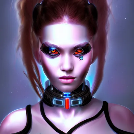 Image similar to beautiful cyborg girl, full shot, concept art, artstaition, deviantart