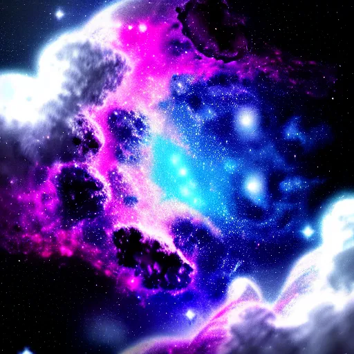 Prompt: cartoonish nebula galaxy sky with white and black clouds all over , 4k , digital art , trending on artstation , HD